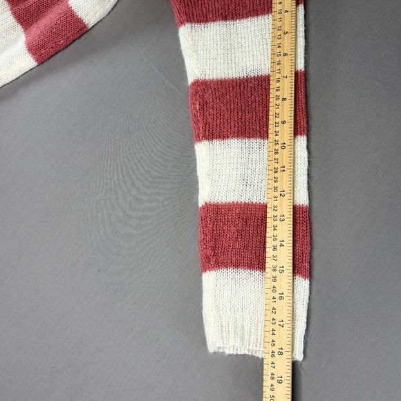 No Comment Crop Striped Pink Cream Sweater Women's Plus 3X Distressed Thrashed - Picture 9 of 9